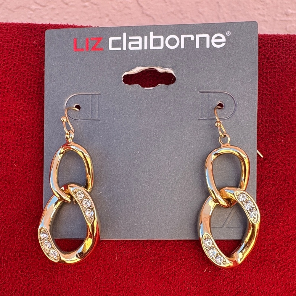 NEW Liz Claiborne Gold and Silver-Tone Dangle Earrings